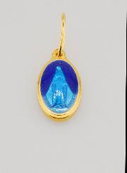Medalla Milagrosa en Plata Dorada y Esmalte - 10 mm