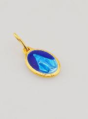Medalla Milagrosa en Plata Dorada y Esmalte - 10 mm
