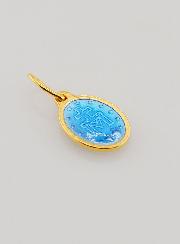 Medalla Milagrosa en Plata Dorada y Esmalte - 10 mm