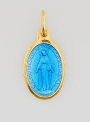 Medalla Milagrosa de Esmalte Azul - 17 mm