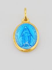 Medalla Milagrosa de Esmalte Azul - 17 mm