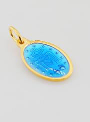Medalla Milagrosa de Esmalte Azul - 17 mm