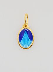 Medalla Milagrosa en Esmalte Azul - 10 mm
