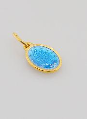 Medalla Milagrosa en Esmalte Azul - 10 mm