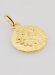 Medalla de San Cristóbal bañada en oro - 14 mm