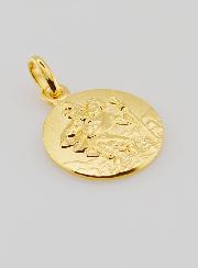 Medalla de San Cristóbal bañada en oro - 18 mm