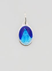Medalla Milagrosa en Plata y Esmalte Azul - 10 mm