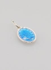 Medalla Milagrosa en Plata y Esmalte Azul - 10 mm