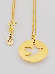 Collar Espíritu Santo - Chapado en Oro y Nácar