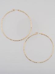 Pendientes de aros trenzados chapados en oro - 70 mm