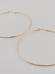 Pendientes de aros trenzados chapados en oro - 70 mm