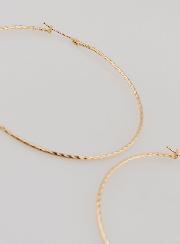 Pendientes de aros trenzados chapados en oro - 70 mm