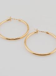 Pendientes de aro chapados en oro - 30 mm