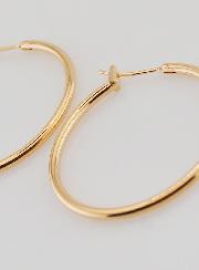 Pendientes de aro chapados en oro - 30 mm