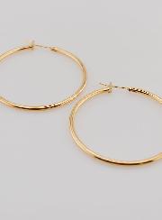 Pendientes de aro chapados en oro - 40 mm