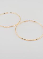 Pendientes de aro chapados en oro - 70 mm