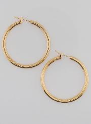 Pendientes de aro tubulares de 3 mm chapados en oro - 40 mm