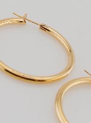 Pendientes de aro tubulares de 3 mm chapados en oro - 40 mm