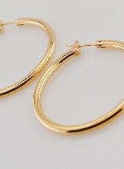 Pendientes de aro tubulares de 3 mm chapados en oro - 40 mm