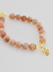 Pulsera de Piedra Solar de 8 mm - Ángel y Cruz