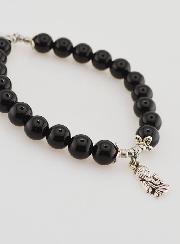 Pulsera de Ágata Negra de 8 mm - Nuestra Señora del Monte Carmelo