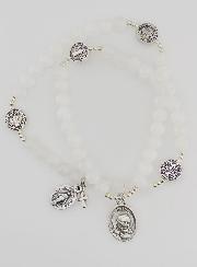 Pulsera Rosario de Piedra de Luna – San Benito y Padre Pío