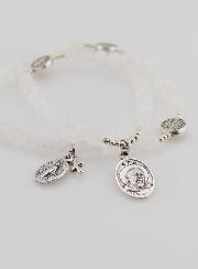 Pulsera Rosario de Piedra de Luna – San Benito y Padre Pío