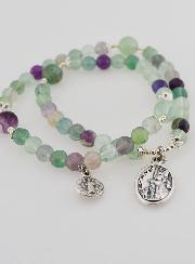 Pulsera Rosario de Fluorita - San Miguel y San Benito