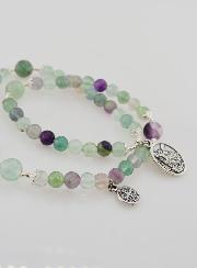 Pulsera Rosario de Fluorita - San Miguel y San Benito