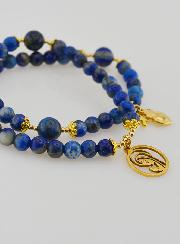 Pulsera Rosario en Lapislázuli – Virgen María y Ex Voto