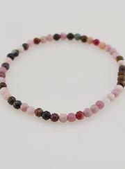 Pulsera en piedra natural de turmalina multicolor - 4 mm
