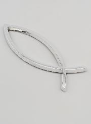 Placa para coche con el Ichthus del Pez Cristiano - 14 cm