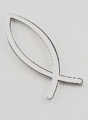 Placa para coche con el Ichthus del Pez Cristiano - 14 cm