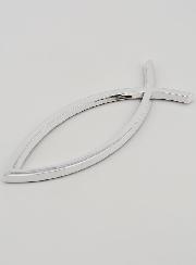 Placa para coche con el Ichthus del Pez Cristiano - 14 cm