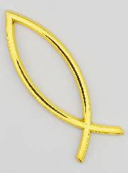 Placa para coche con el Ichthus del Pez Cristiano - 14 cm
