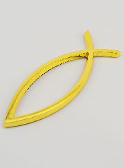 Placa para coche con el Ichthus del Pez Cristiano - 14 cm