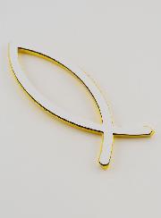 Placa para coche con el Ichthus del Pez Cristiano - 14 cm