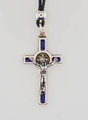 Collar Religioso Cruz de San Benito - Azul