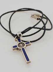 Collar Religioso Cruz de San Benito - Azul