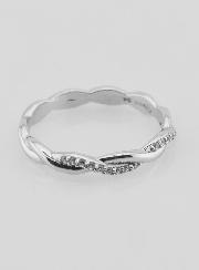 Anillo de alianza entrelazada de plata de ley - Talla 54