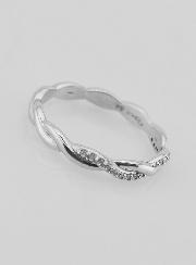 Anillo de alianza entrelazada de plata de ley - Talla 54