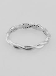 Anillo de alianza entrelazada de plata de ley - Talla 54