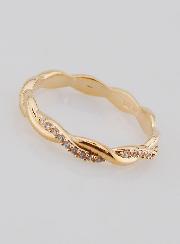 Anillo de Alianza Entrelazado en Baño de Oro - Talla 54