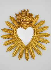 Espejo Ex Voto Corazón Radiante - 28 cm