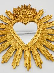 Espejo Ex Voto Corazón Radiante - 28 cm