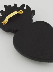 Mural Ex voto Corazón Florido Negro y Bronce - 13 cm