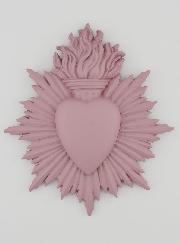 Mural Ex voto Corazón Radiante 17 cm - Rosa