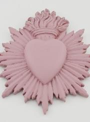 Mural Ex voto Corazón Radiante 17 cm - Rosa