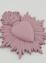 Mural Ex voto Corazón Radiante 17 cm - Rosa