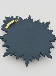 Mural Ex voto Corazón Radiante 17 cm - Azul Grisáceo